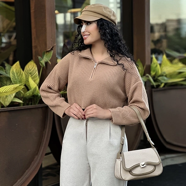 کراپ بافت نیم زیپ